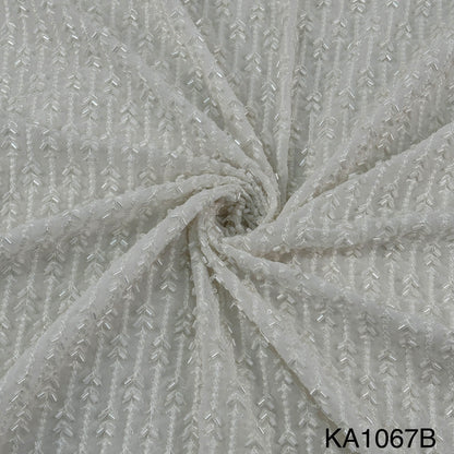 Embroidered Cut Dana Work Georgette Fabric-KA1067