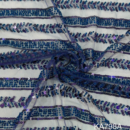 Imported Sequins Cut Dana Net Fabric - KA798