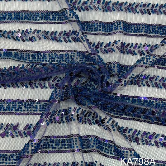 Imported Sequins Cut Dana Net Fabric - KA798