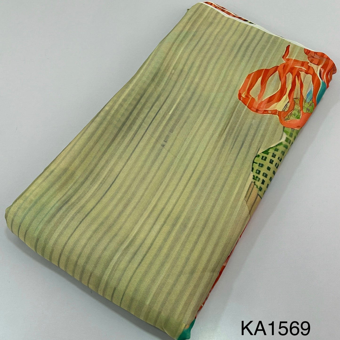 Printed Crepe Satin Fabric-KA1569