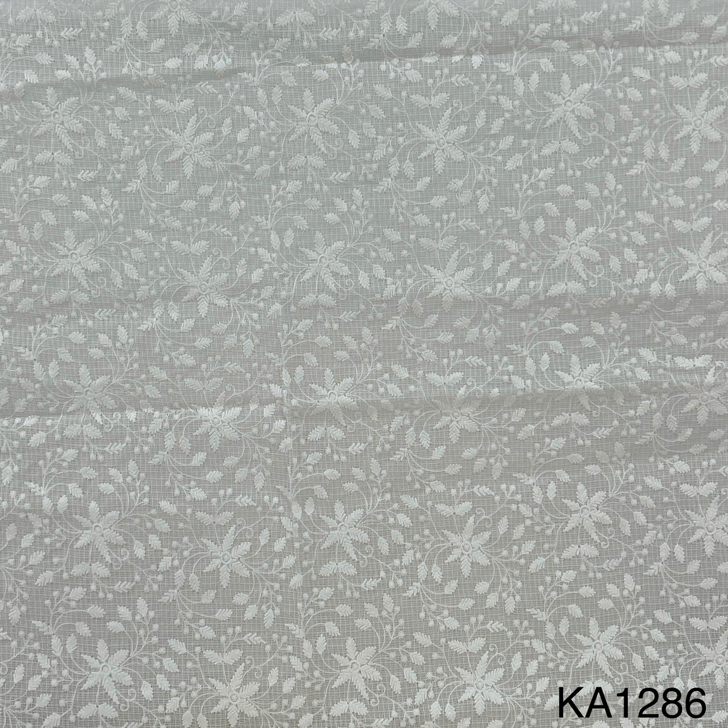 Embroidered Kota Cotton Fabric-Ka1286