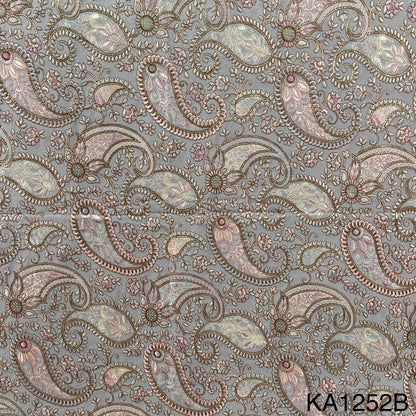 Thread Sequins Embroidered Georgette Fabric-KA1252