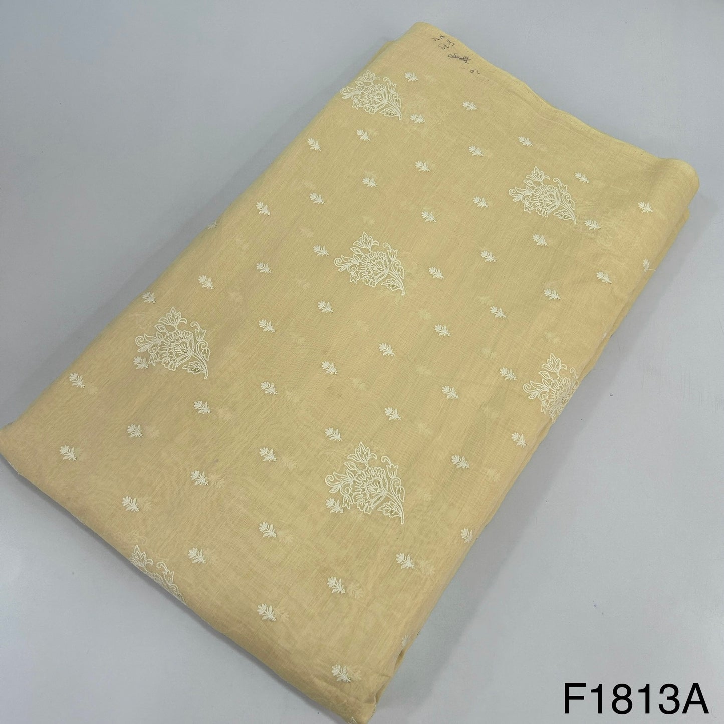 Thread Sequins Embroidered Chanderi Silk Fabric-F1813