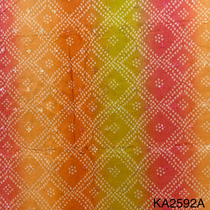 Embroidered Sequins Bandhani Print Shaded Tissue Fabric-KA2592