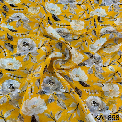 Foil Print Organza Fabric-KA1889