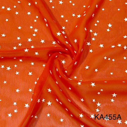 RUBBER Print Georgette Fabric-KA455