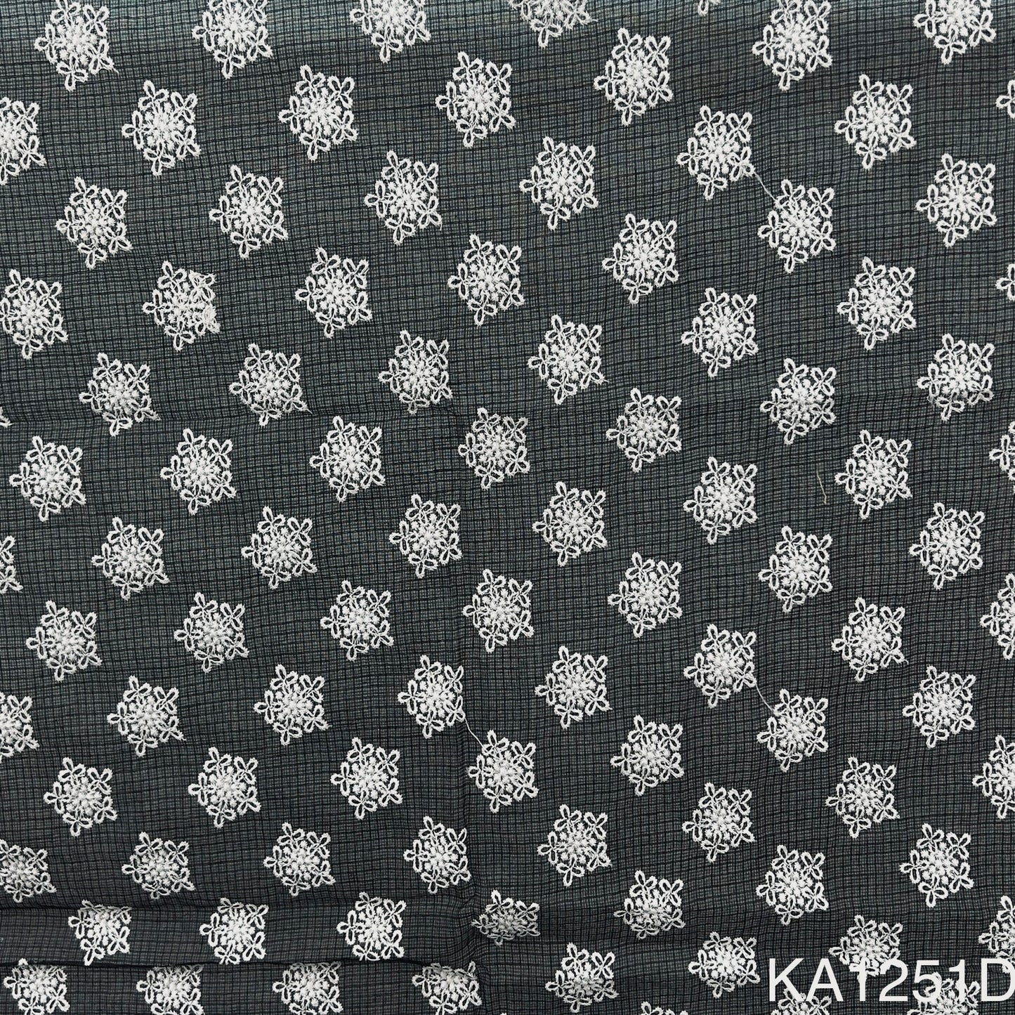 Embroidered Kota Cotton Fabric-Ka1251