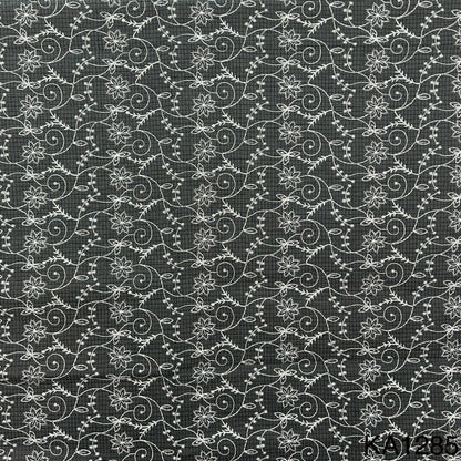 Embroidered Kota Cotton Fabric-KA1285