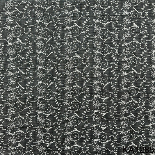 Embroidered Kota Cotton Fabric-KA1285