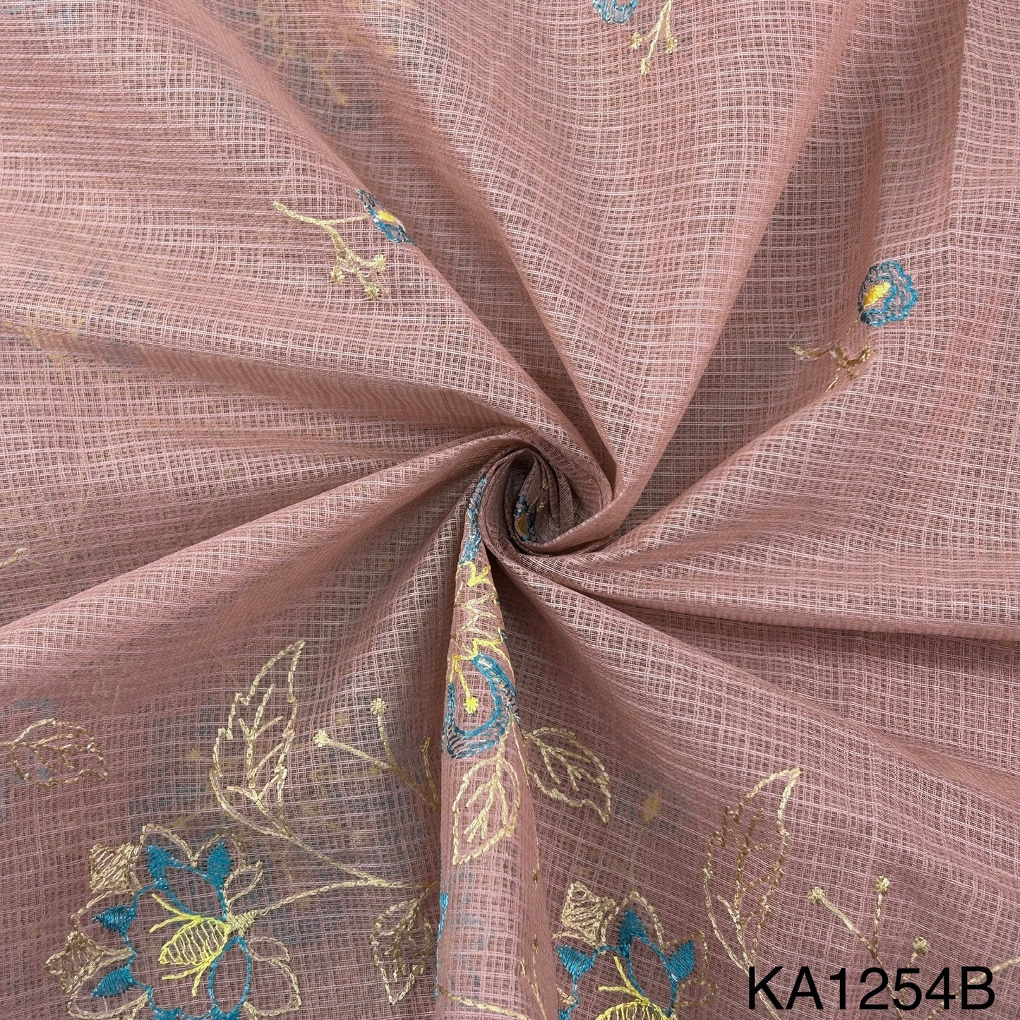 Embroidered Kota Cotton Fabric-KA1254