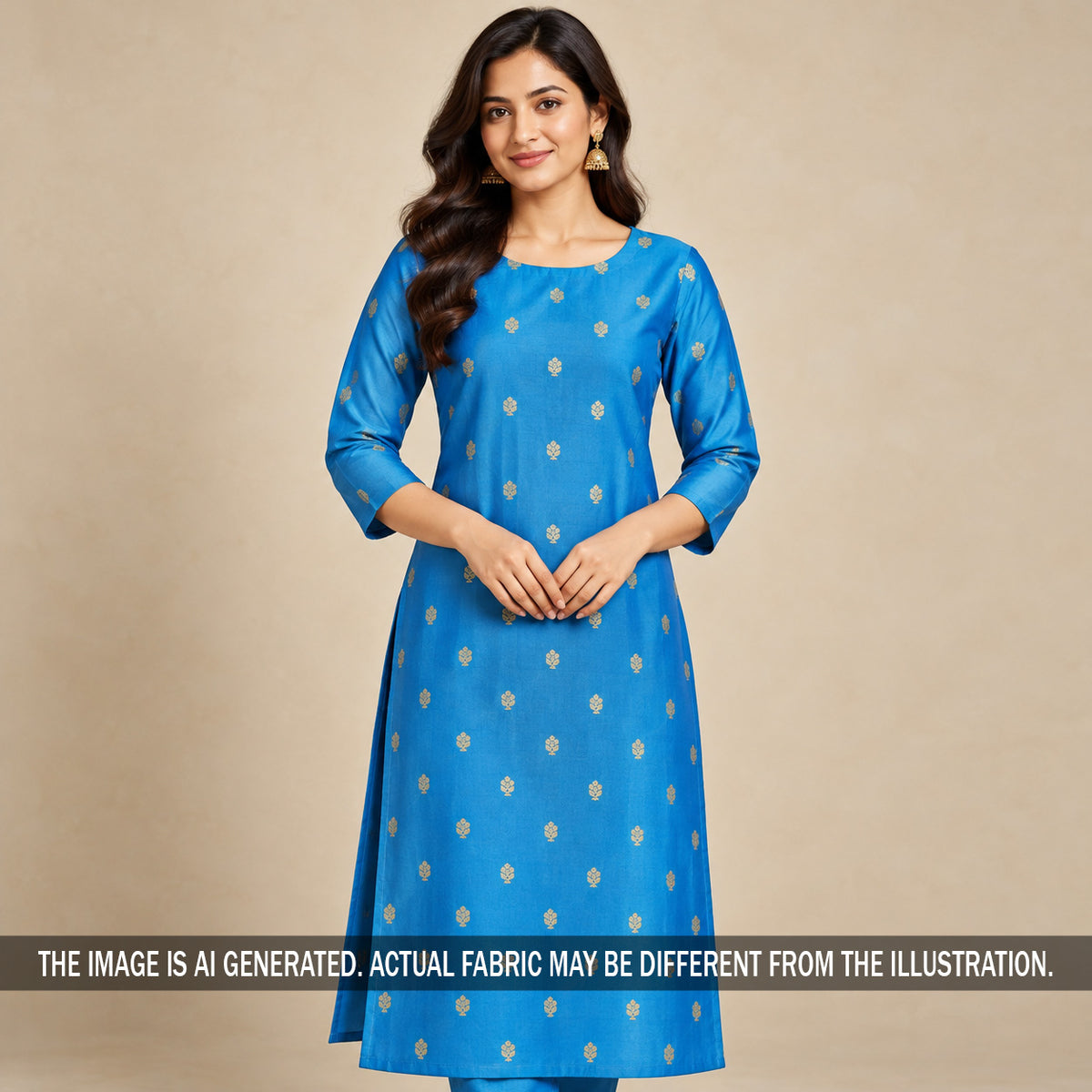 Zari Buti Work Brocade Silk Fabric - F7626
