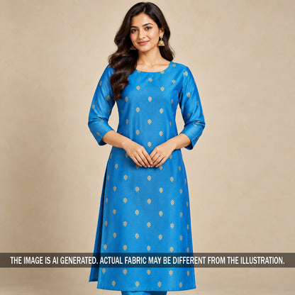 Zari Buti Work Brocade Silk Fabric - F7626