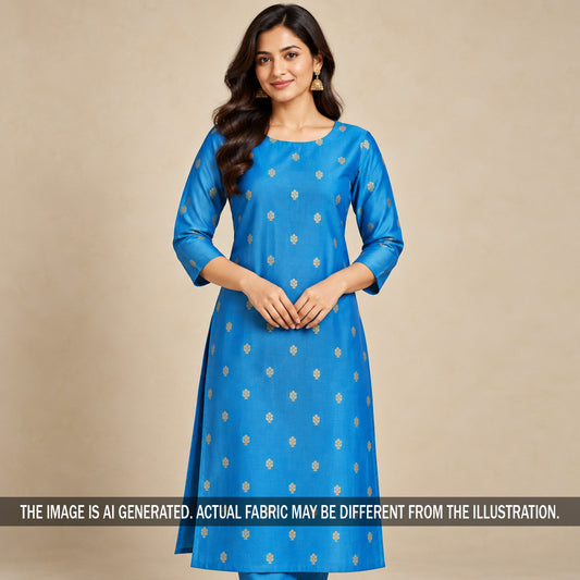 Zari Buti Work Brocade Silk Fabric - F7626