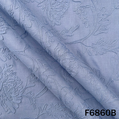 Thread Embroidered Cambric Cotton Fabric - F6860