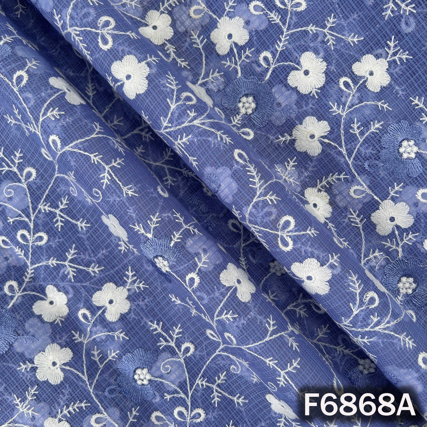 Thread Embroidered kota Cotton Fabric - F6868