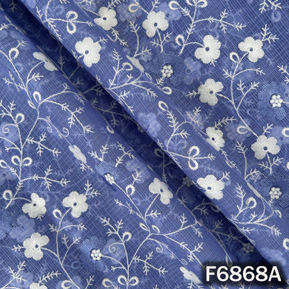 Thread Embroidered kota Cotton Fabric - F6868