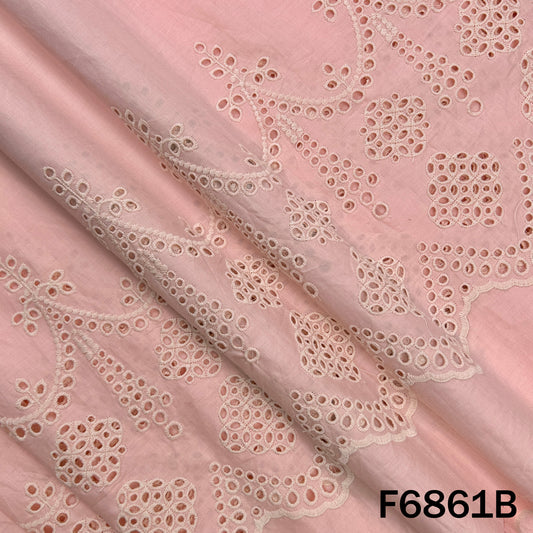 Thread Embroidered Hakoba Cambric Cotton Fabric - F6861