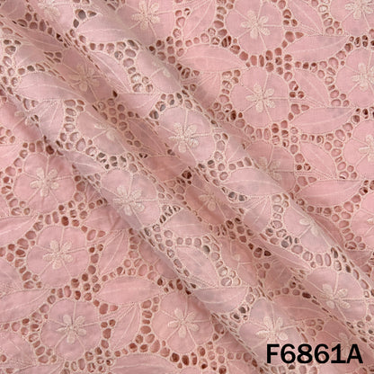 Thread Embroidered Hakoba Cambric Cotton Fabric - F6861
