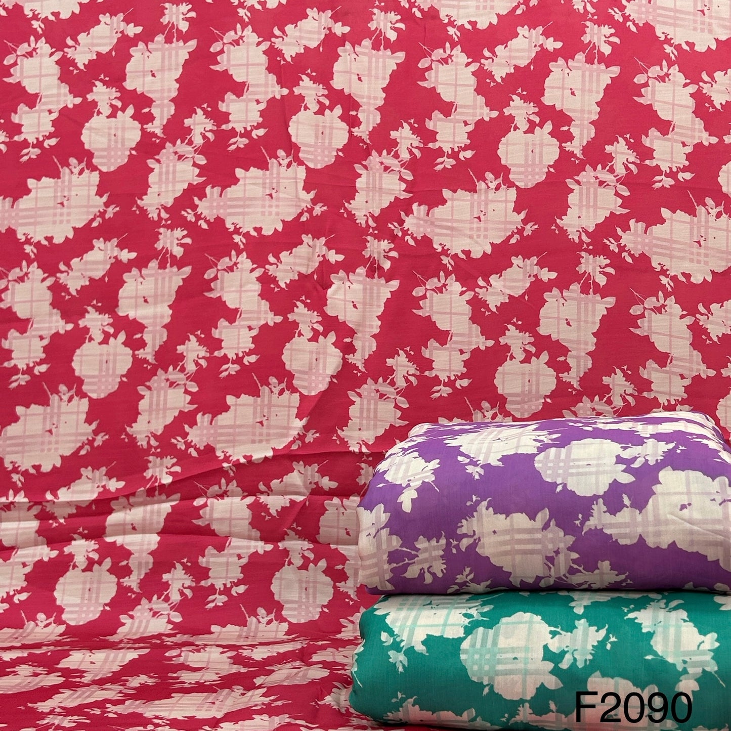 Printed Linen Silk Fabric-F2090