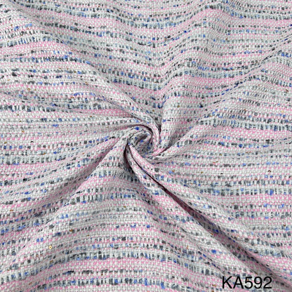 Imported Sequins Tweed Fabric-KA592