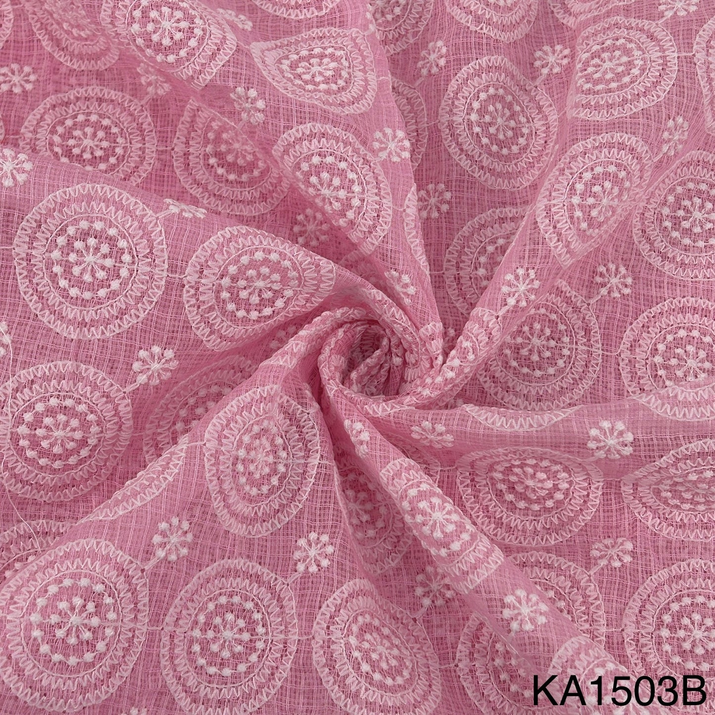 Embroidered Kota Cotton Fabric-KA1503