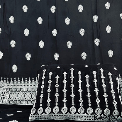 Embroidered Sequins Chinon Fabric-KA2197