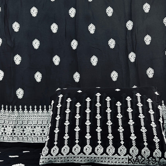 Embroidered Sequins Chinon Fabric-KA2197