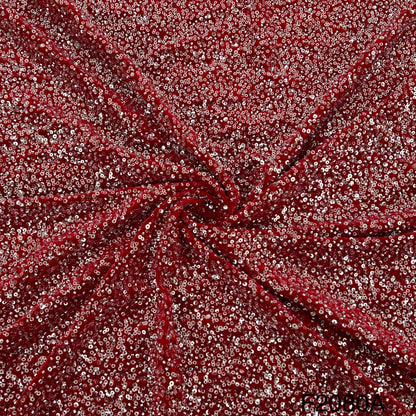 Cut Dana Work Sequins Embroidered Velvet Fabric-F2080