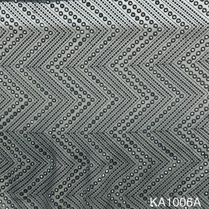 Embroidered Faux Mirror Georgette Fabric-KA1006