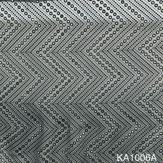 Embroidered Faux Mirror Georgette Fabric-KA1006
