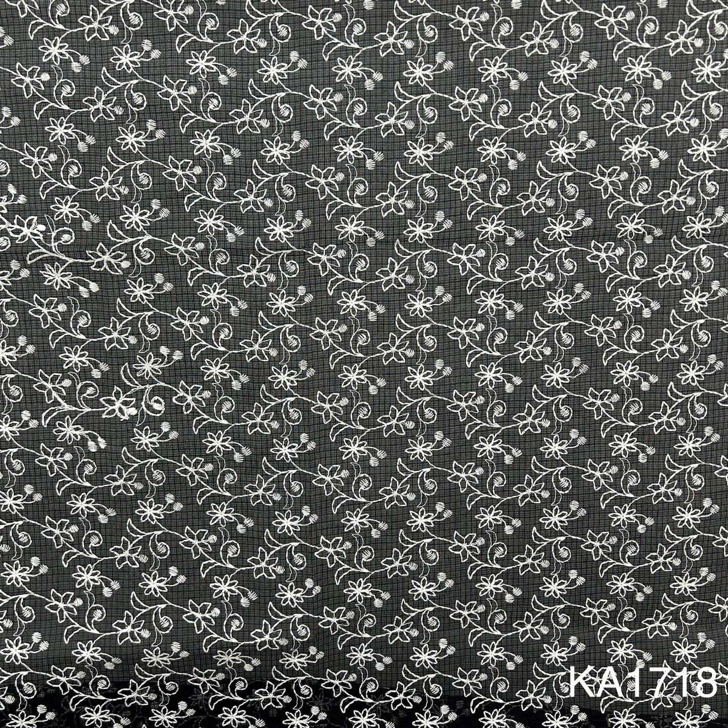 Embroidered Kota Cotton Fabric-KA1718