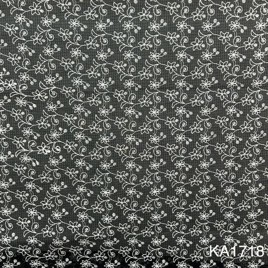 Embroidered Kota Cotton Fabric-KA1718