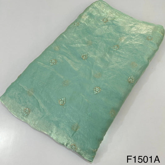 Zari Sequins Buti shiny organza Fabric-F1501