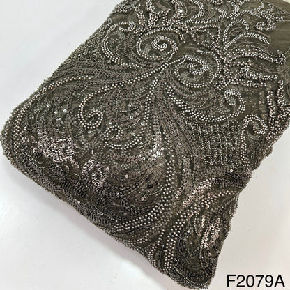 Imported Net With Sequins Beads Fabric - F2079