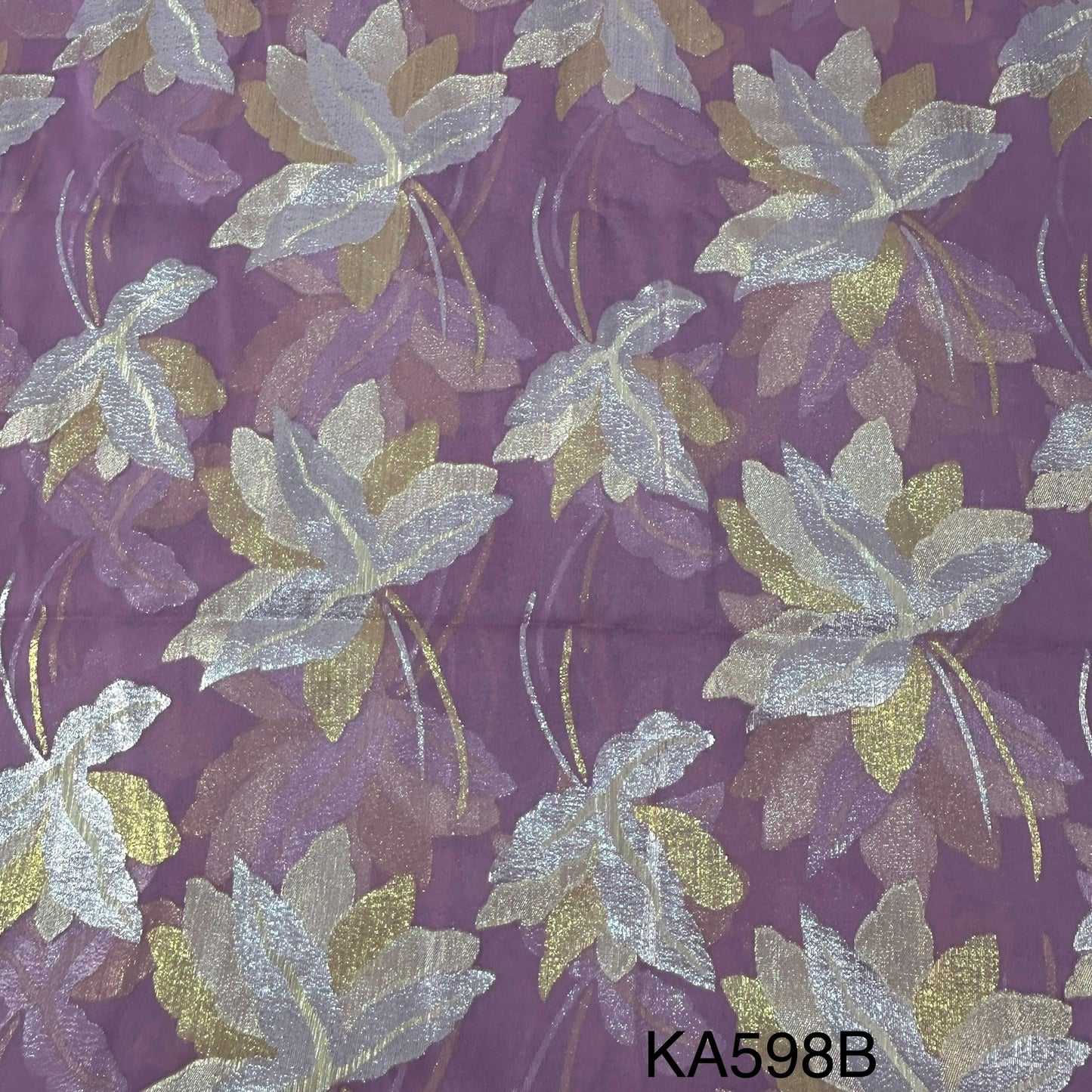 Pure Zari Embroidered Georgette Fabric-KA598