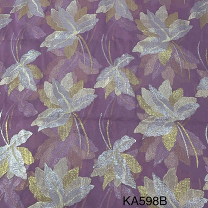 Pure Zari Embroidered Georgette Fabric-KA598