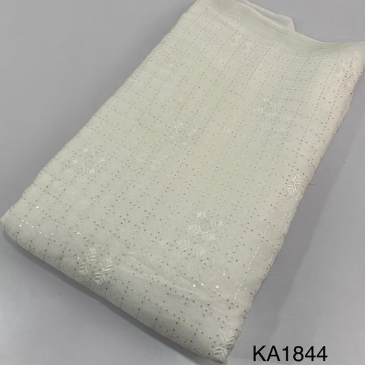 Dyeable Sequins Georgette Fabric - KA1844