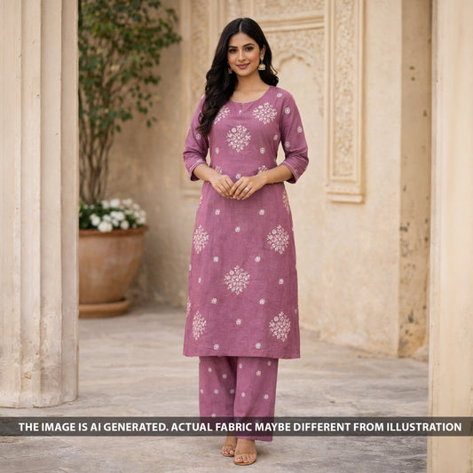 Cut Dana Thread Sequins Work Mul Chanderi Fabric - F6284