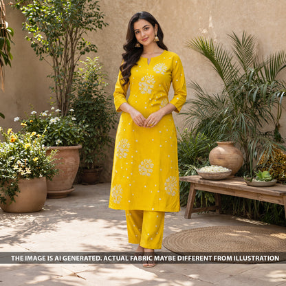 Cut Dana Thread Sequins Work Mul Chanderi Fabric - F6287