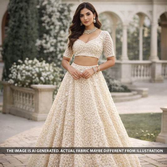 Imported Cut Work Cut Dana Sequins Net Fabric - F6281