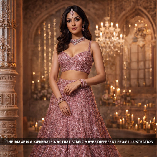 Cut Dana Sequins Embroidered Net Fabric - F6392