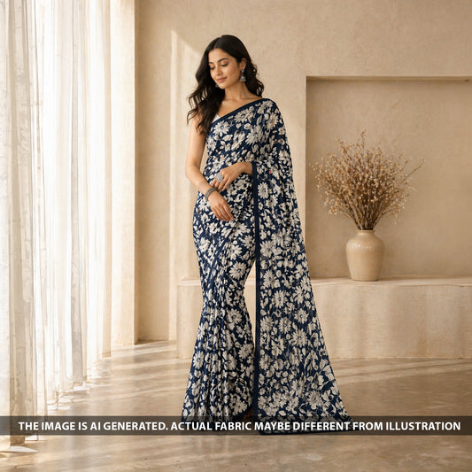 Printed Mul Chanderi Fabric - F6404