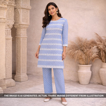 Chikankari Cotton Fabric - F6292