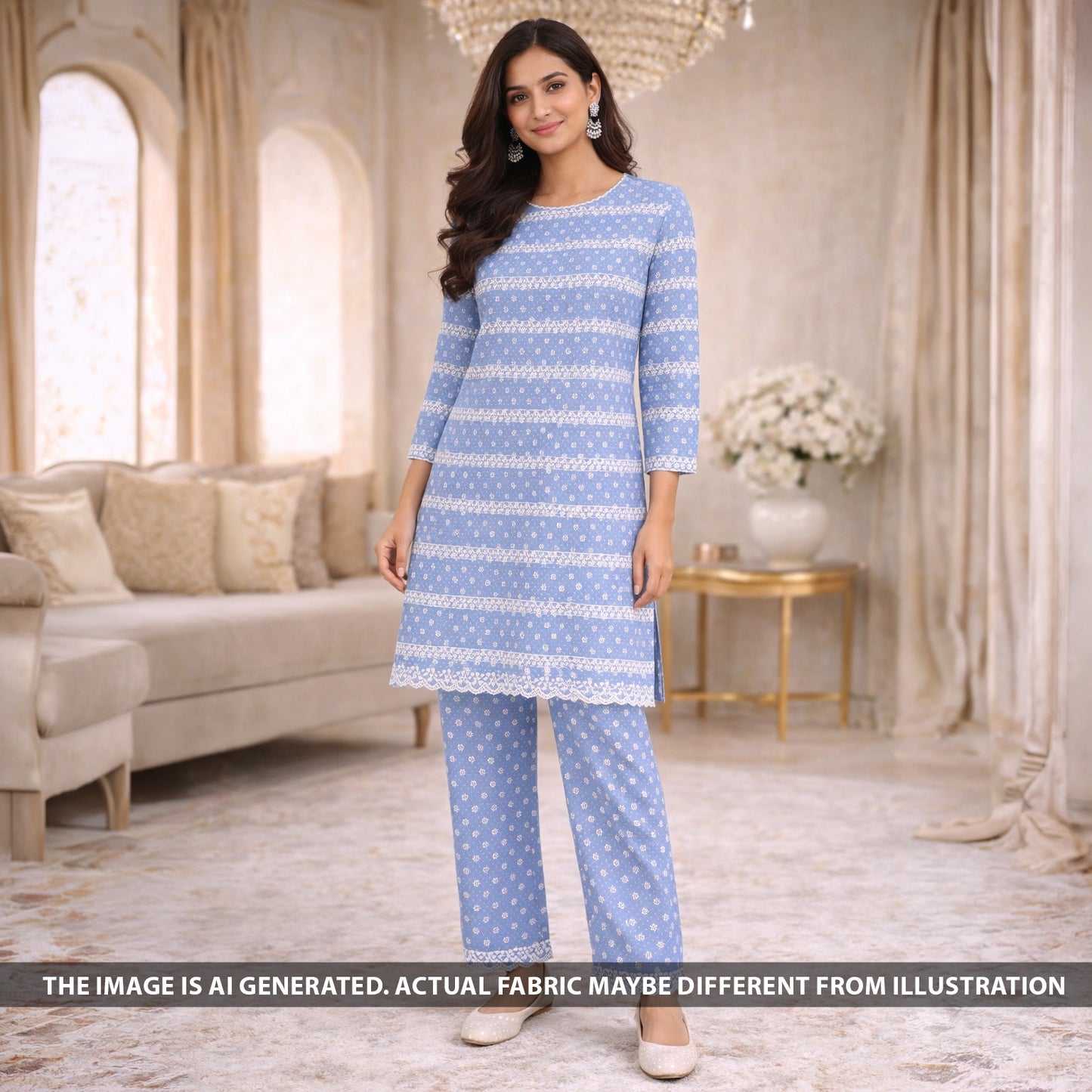 Chikankari Cotton Fabric - F6294