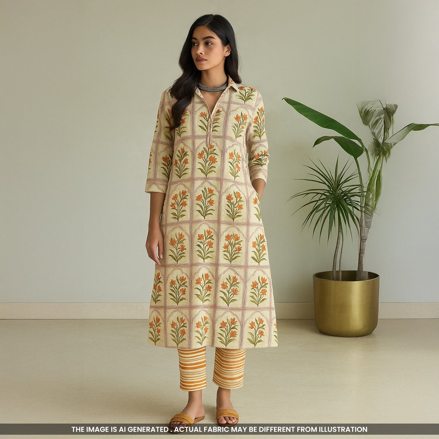 Printed Cambric Cotton Fabric- F4712