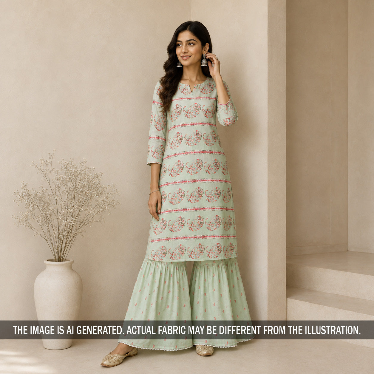 Printed Mul Chanderi Fabric - F7209