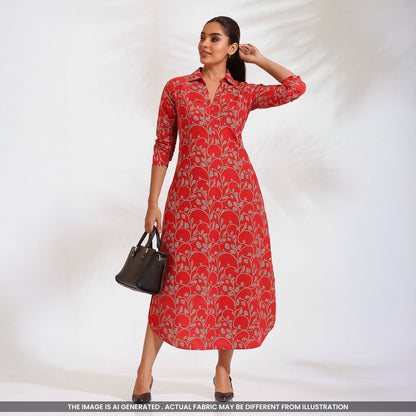 Printed Cotton Slub Fabric- F4726