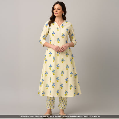 Printed Linen Cotton Fabric- F4725