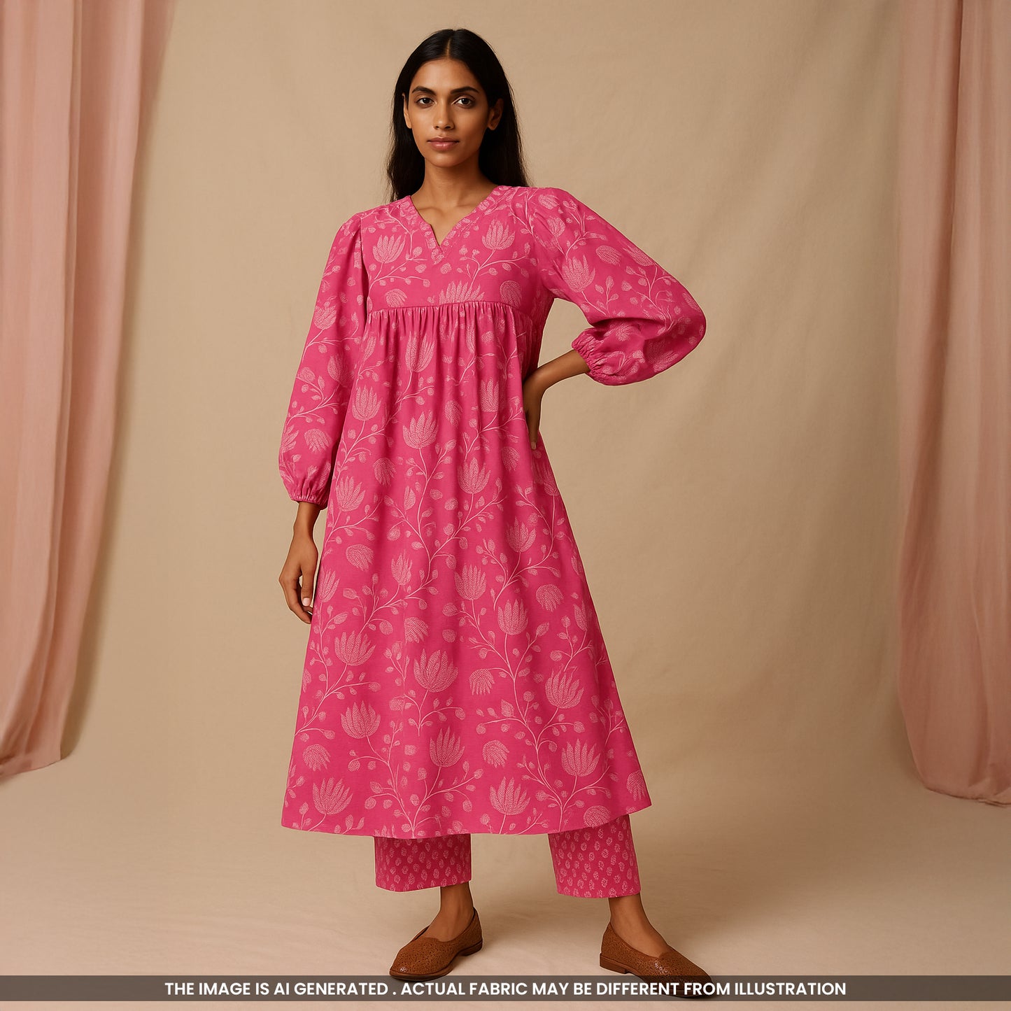 Printed Cotton Slub Fabric- F4727