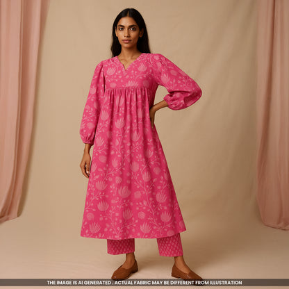 Printed Cotton Slub Fabric- F4727